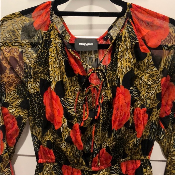 The Kooples long sleeve leopard/rose dress. - Picture 4 of 5